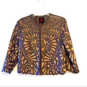 ADRIENNE LANDAU Neutrals Cutout Jacket